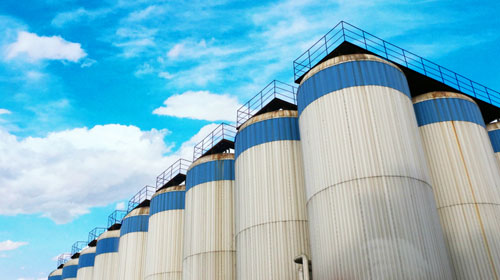 Stainless steel fermentation tanks at JINPAI brewery